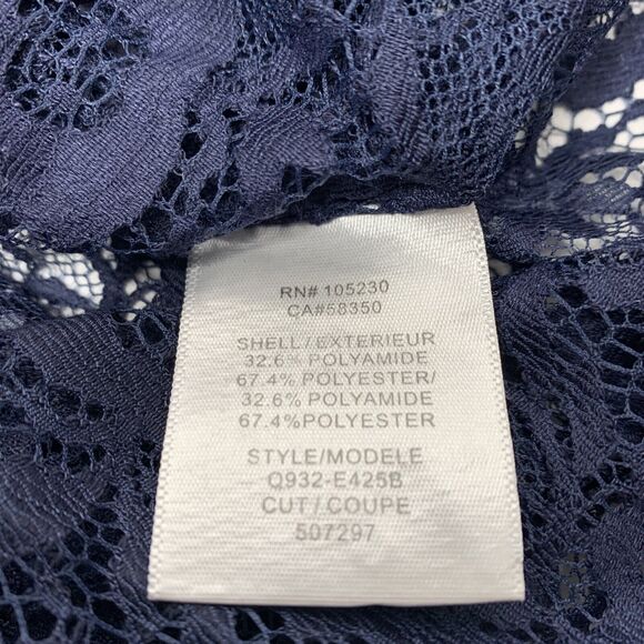 Equipment Femme Women’s Sheer Lace Collared Button Up Blouse Blue Size Medium - Picture 7 of 11